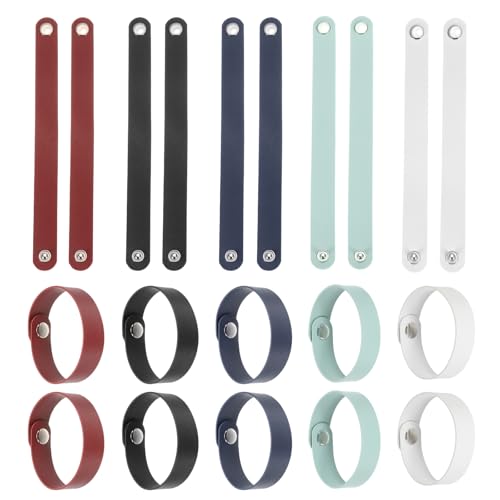 Pulseras para manualidades en cuero liso surtido para diseñar accesorios únicos de moda