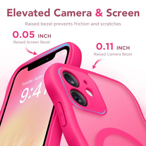 CAPRARO Cute for iPhone 11 Case, Compatible with MagSafe, [Curly Wave Edge] [Full Camera Protection] [14 FT Drop Protection] Magnetic Phone Case for 11 6.1 Inch, Hot Pink by CAPRARO - Used condition - Image 5