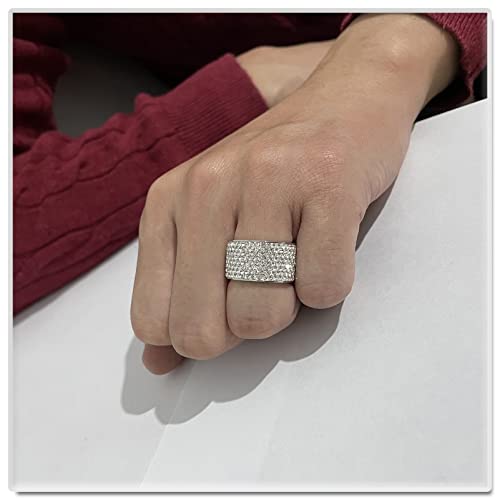 Xusamss Fashion Stainless Steel Ice Out Crystal Ring2