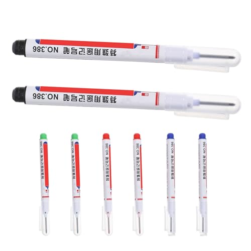WRITWAA Rotuladores Permanentes de Aceite 8 Unidades (negro, Rojo, Verde, Azul) Punta Resistente para Madera y Azulejos, Marcadores Industriales Resistentes al Agua para Marcado Profundo