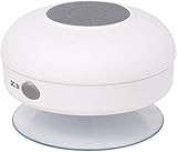 Musikbox mit Saugnapf zur Befestigung an glatten Oberflächen und 2 Watt (RMS) Ausgangsleistung