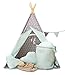 Produktbild Rainbow Kids Star Tipi Kinder Spielzelt Set für Kinder drinnen draußen Spielzeug Zelt Indianer Indianertipi mit Fenster usw. Tipi mit Zubehör (mit Zubehör Mint A2)