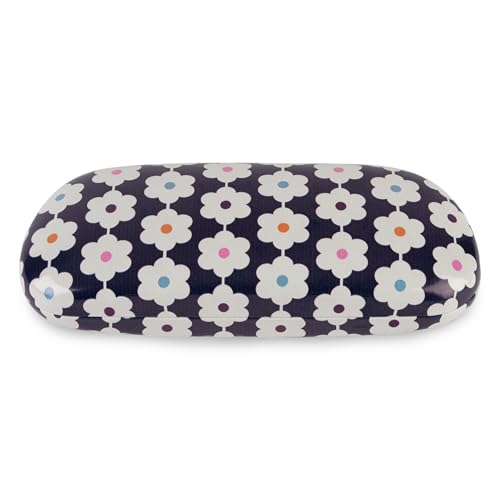 LAGO TERRA Retro Floral Print Hard Shell Glasses Case, Dasiy Chain Navy, One Size