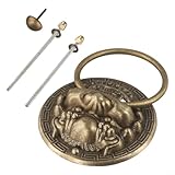 Eawfgtuw Türklopfer aus Messing, Vintage-Stil, 10 x 10 cm, Antik-Bronze, Tierkopf-Design für Villa, Hoftor, kompatibel mit Ring-Türknauf, Orange, 30 x 25 cm