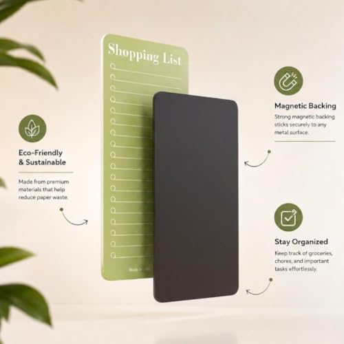 Image of Awestuffs Acrylic Shopping List Magnetic Dry Erase Board, Green