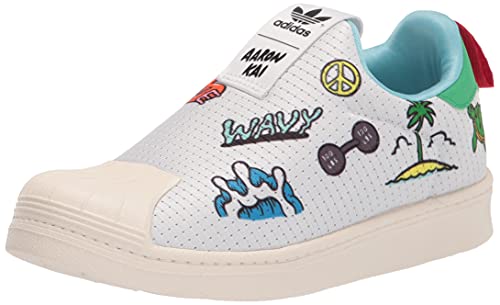 adidas Originals unisex-baby Superstar 360 Primeblue White/Vivid Green/Scarlet 9.5K