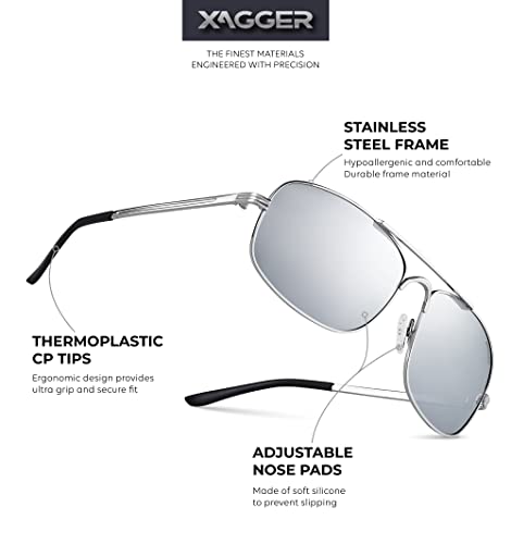 Image of Polarized Brow Bar Aviator Sunglasses for Men Pilot Military Style Metal Frame Driving Shades UV400