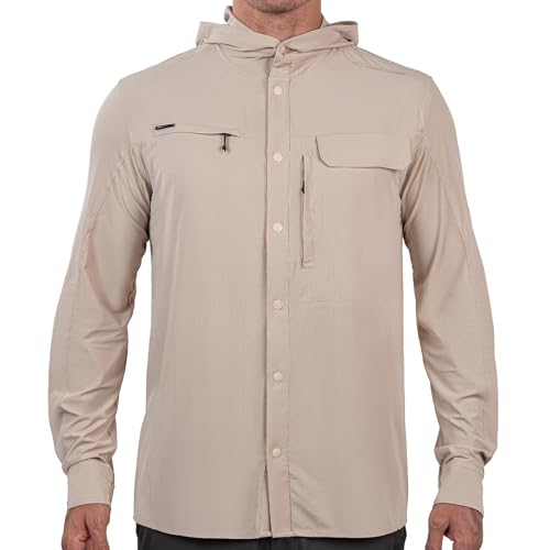 KastKing Baxter Pass UPF 50+ Long Sleeve Shirt with Hood - Breathable, Quick-Dry, 4-Way Stretch, Multi Design for Outdoors