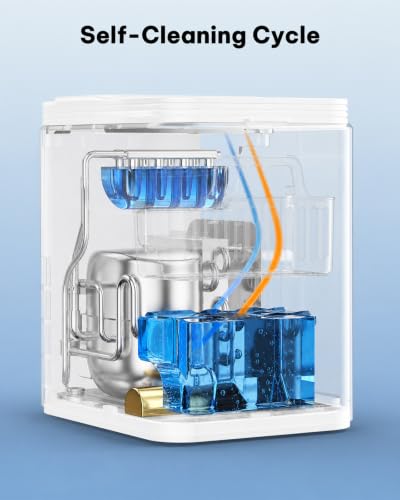 Image of Silonn Ice Maker Countertop, 8 Ice Cubes in 6 Mins, 26.5 lbs /24H, 2 Bullet Ice Sizes, Self-Cleaning Bullet Ice Maker, Portable Ice Machine for Kitchen, Party, Office, and RV Camping
