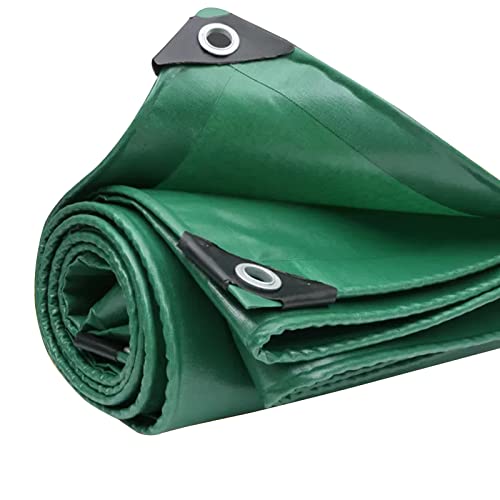 Lona resistente verde de 450 g/m², impermeable, para coche, jardín, uso doméstico, cubierta protectora para polvo y lluvia, ideal para toldos y cortinas (4 x 5 m)