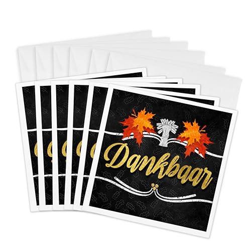Cartes de vœux merci en néerlandais pour courriers automnaux
