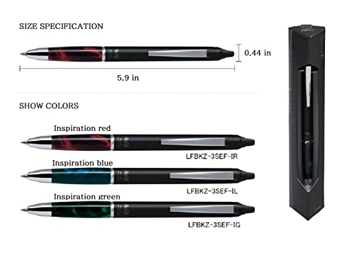 Pilot Japan Frixion Ball Knock Zone 0.5Mm Inspiration Green Black Ink Lfbkz-3Sef-Ig Japan Import With Original Stylus Ballpoint Touch Pen #TOP1