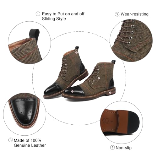 RITIZEN Leather Chukka Lace-Up Boots for Men,Soft and Comfortable,Casual Outdoor3