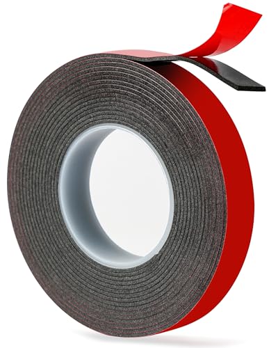 Acual Nastro Biadesivo Extra Forte, Nastro Biadesivo 0.6 mm, Doppio Impermeabile, Spessore Resistente ad Alte Temperature Multifunzione Sottile, per Muro Auto Casa Ufficio(2cm x 4,7m)