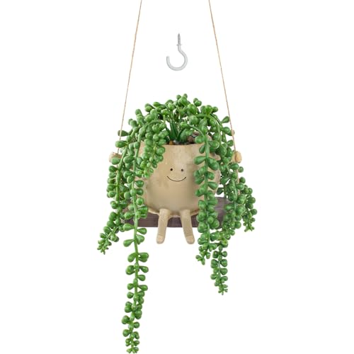 Best Artificial Hanging Plants for Your Home 96 Artificial Hanging String of Pearls Succulent Plant in Cute Smile...
