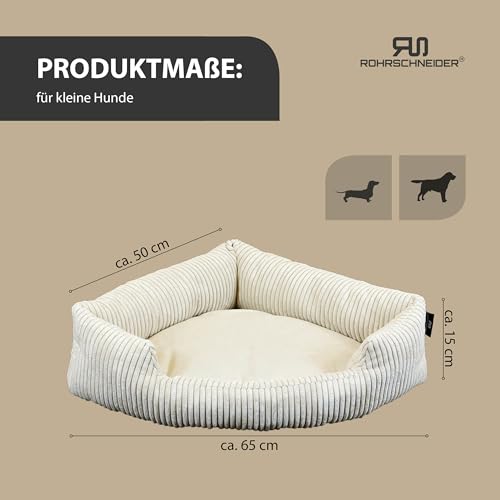 Rohrschneider XXL Eck-Hundebett für große Hunde | Weiche Hundedecke für Ecke aus Cord | Großes Hundebett für große Hunde oder 2 Hunde| Hundekissen Cord in grossen Größen (1 45x63cm)