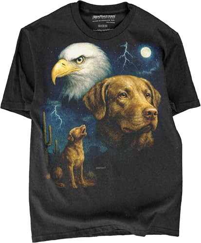 Chesapeake Bay Retriever Moonlit Artwork Premium Black Tshirt - 100% Cotton - for Men & Women