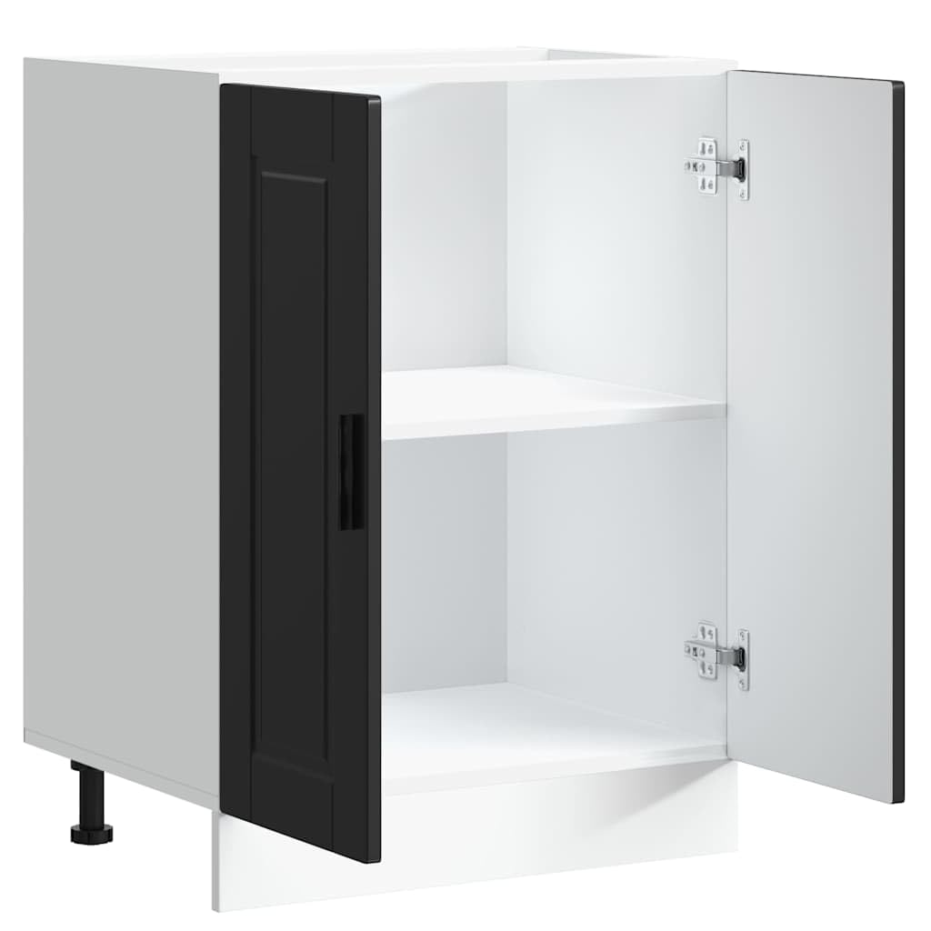 vidaXL Armoire de Cuisine Porto Noir Bois d ingénierie