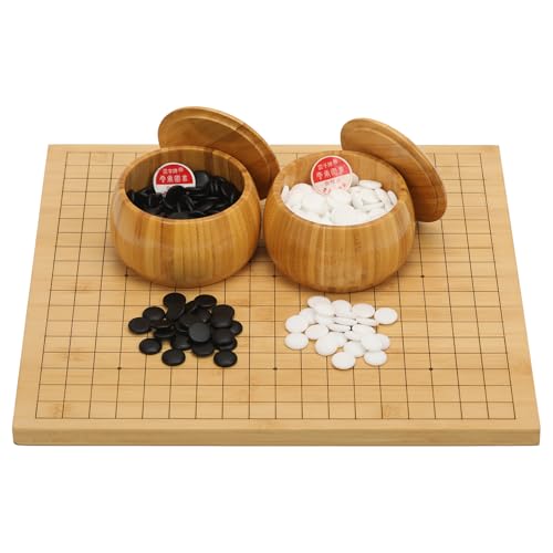 VPH Bamboo Go Game Set - Tablero reversible 19x19 miniatura 2