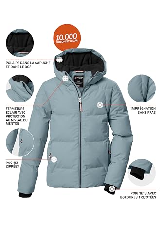 killtec Mädchen Steppjacke/Winterjacke mit Kapuze KOW 357 GRLS QLTD JCKT, hell rauchblau, 140, 42150-000