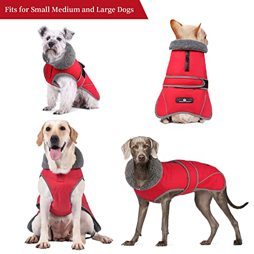 Dogcheer Dog Winter Coat, Warm Dog Jacket Vest Christmas Dog Sweater With Fleece Collar, Reflective Adjustable Puppy Cold Weather Clothes For Small Medium Large Dogs #TOP3