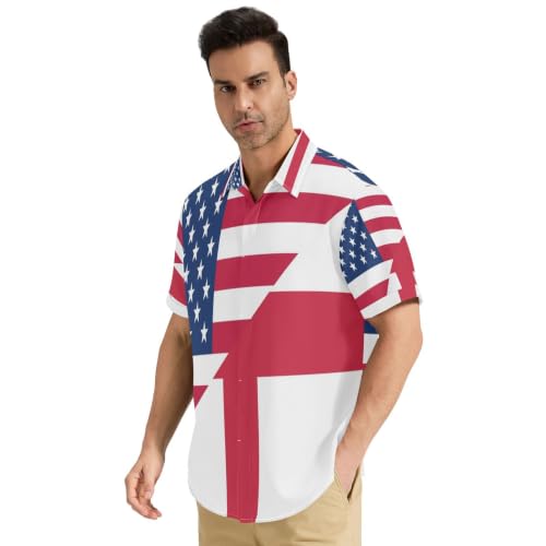 Chemise boutonnée homme style décontracté pour sortie quotidienne motif USA S