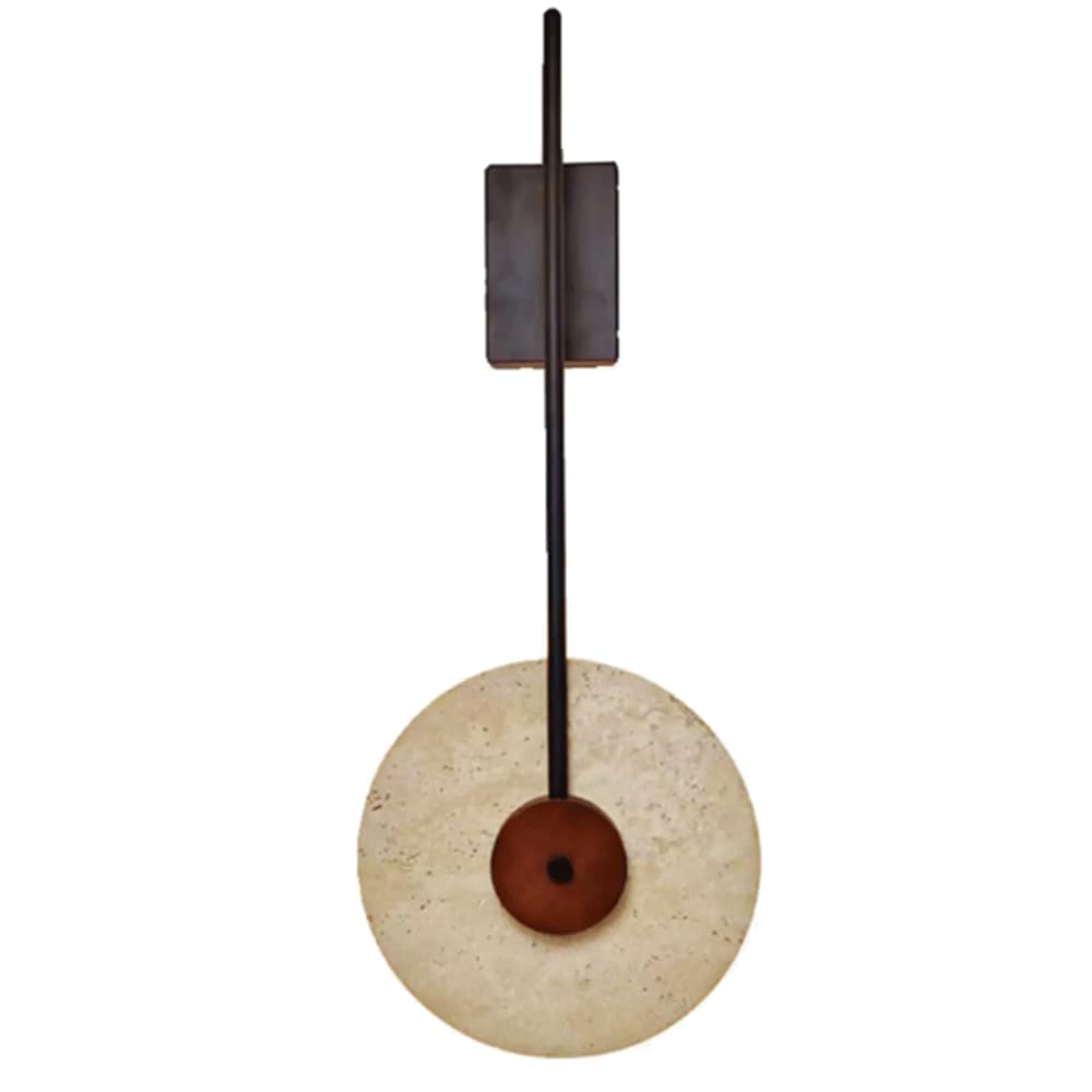 Wabi-Sabi Art Lighting Fixture,Yellow Travertine Nordic Modern Stone Wall Sconce Mounted Fixture Lamp Yellow Travertine Japanese Style Natural Stone Bedside Walls Light For Bedroom,Foyer,Stair SHUANGZ