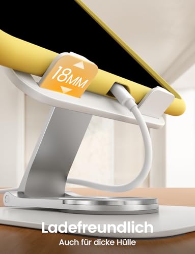 Lamicall Tablet Ständer, Tablet Halterung Tisch - [360° Drehbare Metallbasis] Faltbarer iPad Ständer für Schreibtisch, Verstellbarer Tablet halter Tabletständer für iPad Pro Air Mini, Samsung, 4,7-13\