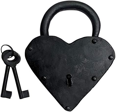 Adonai Hardware Ishiah Handmade Antique Iron Padlock (75mm, Oil Rubbed Black Living Finish)- Supplied as 2 Pieces per Pack