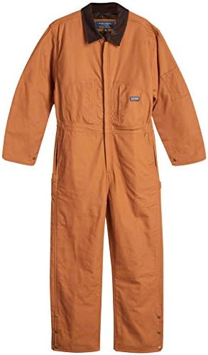 Bass Creek Outfitters Men's Coveralls – Water Resistant Insulated Long Sleeve Duck Canvas Jumpsuit (Sizes: M-XXL), Size Large, Wheat
