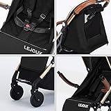 Lejoux™ Baby Pushchair Stroller– Lightweight Foldable Travel Buggy with 5-Point Harness, Adjustable Seat Back and Oversize Basket Folds with 1 Hand – Smooth Swivel Wheels Rain Cover (Black) - Image 8
