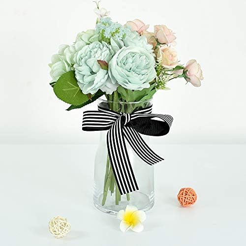 TONIFUL 1 Inch x 25 Yards Black and White Striped Grosgrain Fabric Ribbon for Gift Wrapping Cake Wedding Floral Decoration Valentine's Day Flower Bouquet Wrapping Ribbons Valentine's Day Christmas