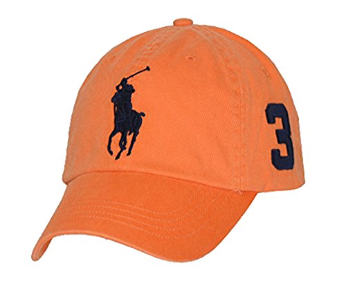 Ralph Lauren Polo Men Big Pony Logo Hat Cap (One Size, Resort Orange)