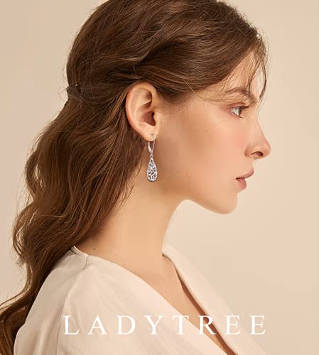 Teardrop Filigree Dangle Drop Leverback Earrings Sterling Silver Jewelry Gifts For Women #TOP3
