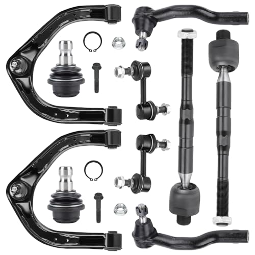 Front Upper Control Arm with Ball Joint + Inner Outer Tie Rod End + Sway Bar End Link Suspension Kit Passenger Driver Side for 2014-2019 NFINITI QX80 QX56 2005-2019 Nissan Armada Pathfinder Titan