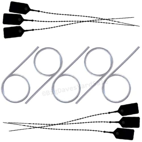 5 - Fire Extinguisher Pull Pins and 6 - Tamper Seals (Black)