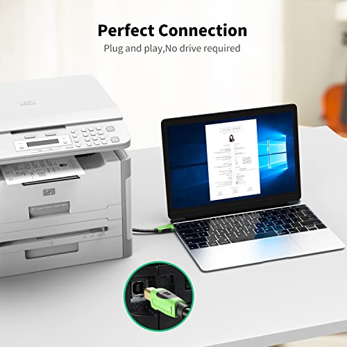 Usb Printer Cable 25Ft, Xxone Usb 2.0 Printer Cable Cord Type A-Male To B-Male Printer Usb Cable For Printer/Scanner-Gold-Plated (25Ft-A-B) #TOP5