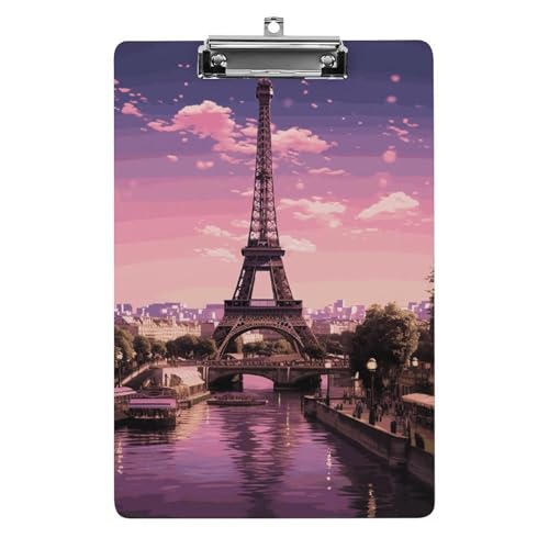 Porte-bloc rose Paris en acrylique pour organisation bureau enseignant et femme