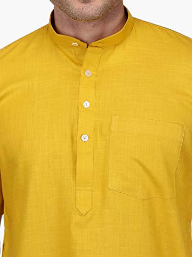 Image of Rajubhai Hargovindas Men's Premium Cotton Half Sleeve Solid Kurta