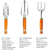 UKOKE Garden Tool Set, 3 Piece Aluminum Hand Tool Kit, Outdoor Tool, Heavy Duty Gardening Work Set with Ergonomic Handle, Gardening Tools for Women Men