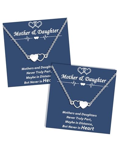 Mother Daughter Necklace Set for 2/3/4 Mom Daughter Gift from Mom Matching Heart Mommy and Me Back to School Gifts Birthday Jewelry