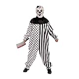 Country-living Mens Halloween Clothes Funky Punk Droll Clothes Man's Clown Costume for Festival Black, White, Large