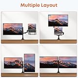 PUTORSEN Uchwyt do monitora z ramieniem na laptopa o przekątnej ekranu do 17-49", wytrzymała sprężyna gazowa, uchwyt na laptopa, biurko, w pełni regulowany, z klamrą