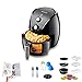 MOZX Friteuse Sans Huile Avec Recettes Anglaises, Friteuse Sans Huile À Air Chaude 5,5L Avec 13 Ustensiles De Cuisine Différents, Minuteur Et Température Réglable, Friteuse Électrique Pour Frites