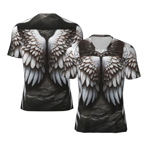 Stylish Athletic Sports Jersey Angel-Wings Men's Rugby Jersey Small Black