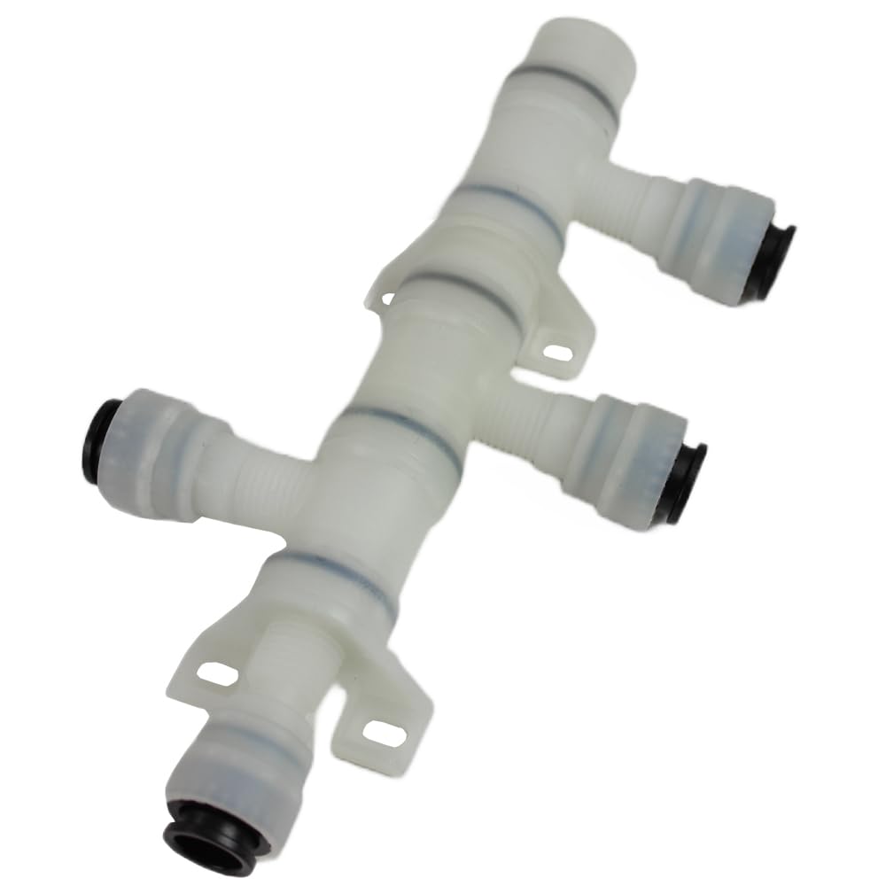 John Guest Bloc de distribution d'eau 3 compartiments 12 mm réglable à 360° pour camping-car, caravane, camping-car
