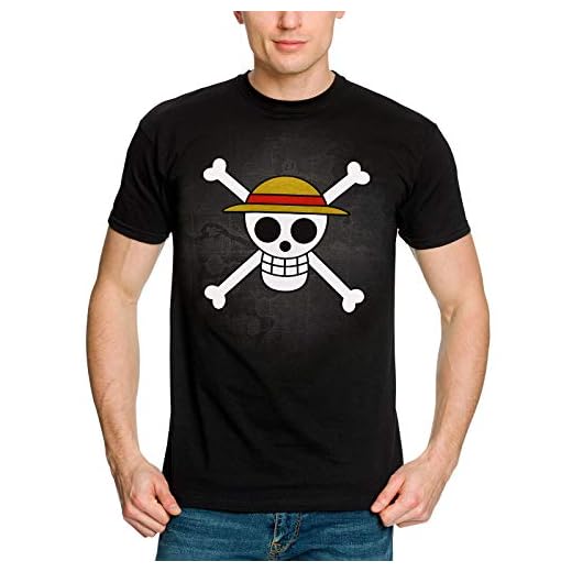 Elbenwald One Piece herr t-tröja halmhatt skalle logo bomull svart