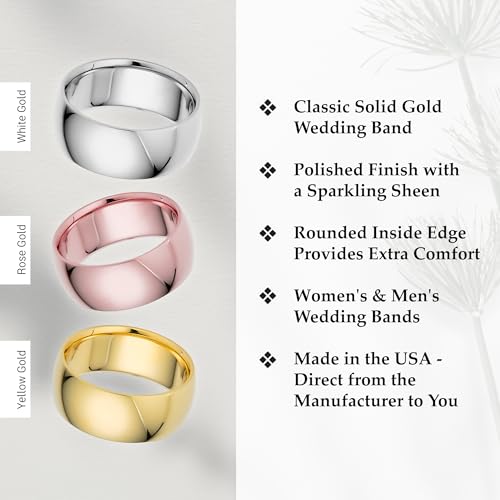 8mm Solid Gold Wedding Bands for Women or Men, 10k or 14k Gold Rings, Comfort Fit Womens and Mens Wedding Ring - Premium Collection from EWB3