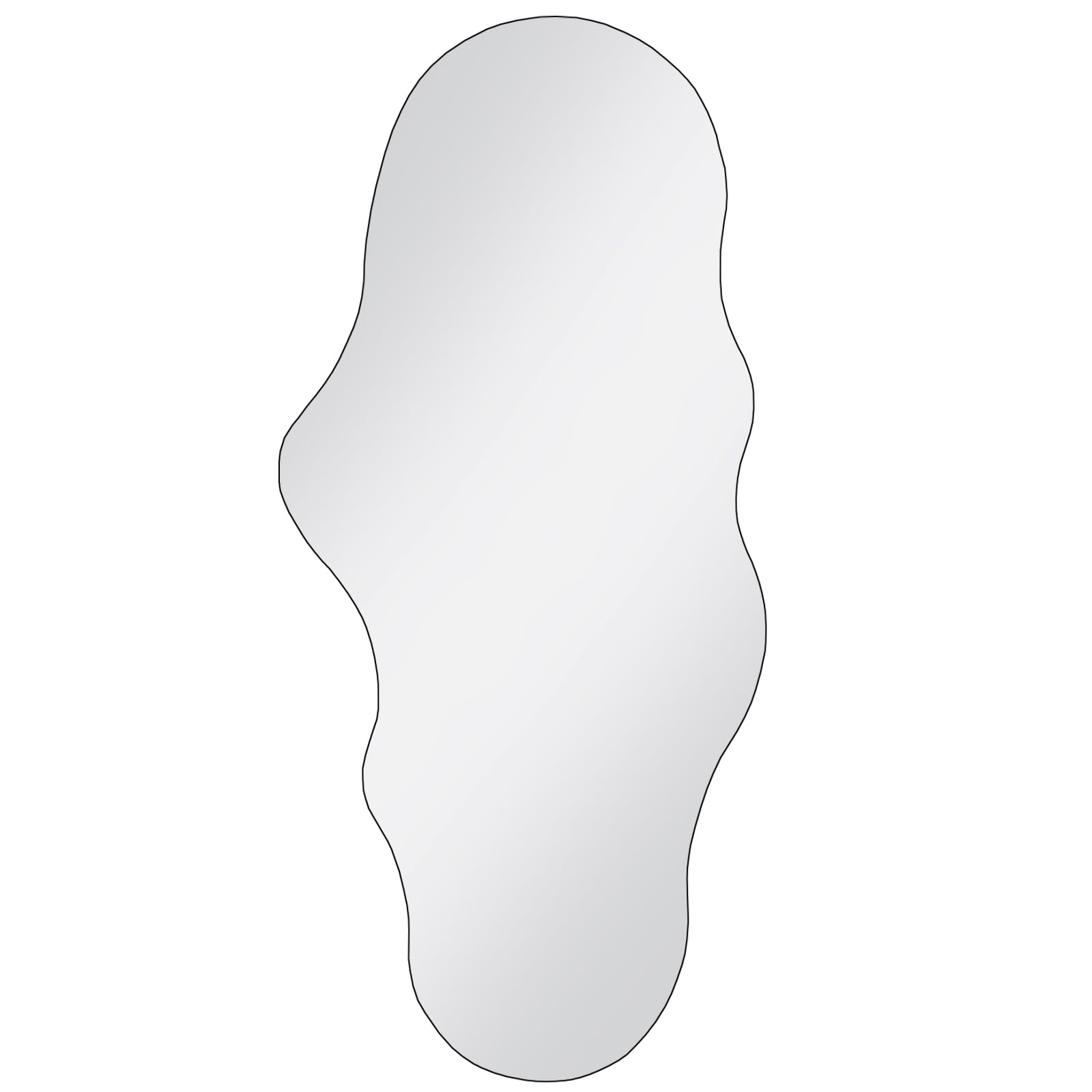 BST FURNH Espejo de Cuerpo Entero sin Marco, 120 x 59 cm, Forma Irregular, Blanco - para Dormitorio, baño, salón, tocador y Pared