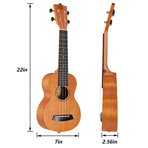 Aodsk Ukulele For Beginners Kit,Mahogany 21Inch Soprano Ukelele Starter Bundle Kit With Free Gig Bag Strap,Professional Acoustic Ukelele Four String Wooden Hawaiian Uke For Kids Students #TOP2